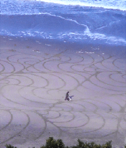 Sand painting on Ocean Beach