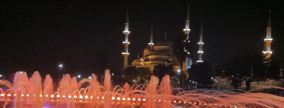 The Blue Mosque at night